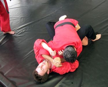 Master James helps Inst. Klockner with his test